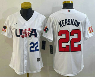 Women's USA Baseball #22 Clayton Kershaw Number 2023 White World Classic Stitched Jersey,We sell and wholesale Women's USA Baseball #22 Clayton Kershaw Number 2023 White World Classic Stitched Jersey on line form chian!